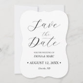 書エレガント式結婚式は日付カードを保存 招待状 (正面)