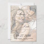 書エレガント救跡の写結婚真の日付 マグネット招待状 (正面)