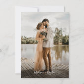 書エレガント文字テラコッタ結婚ズ 招待状 (裏面)