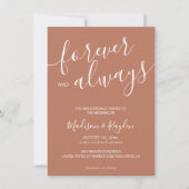 書エレガント文字テラコッタ結婚ズ 招待状 (正面)