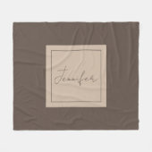 書エレガント書のシンプル名前 フリースブランケット (正面(横))