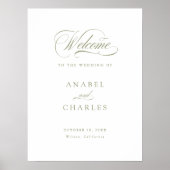 書エレガント書のミニマル歓迎サイン ポスター (正面)