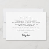 書エレガント書ゴッドマザープロポーザル 招待状 (裏面)