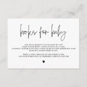 書エレガント書ベビー・赤ちゃんシャワー エンクロージャーカード (正面)