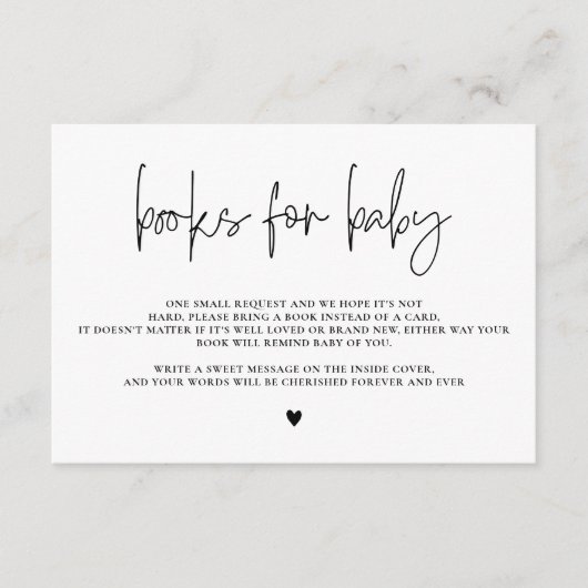 書エレガント書ベビー・赤ちゃんシャワー エンクロージャーカード (正面)