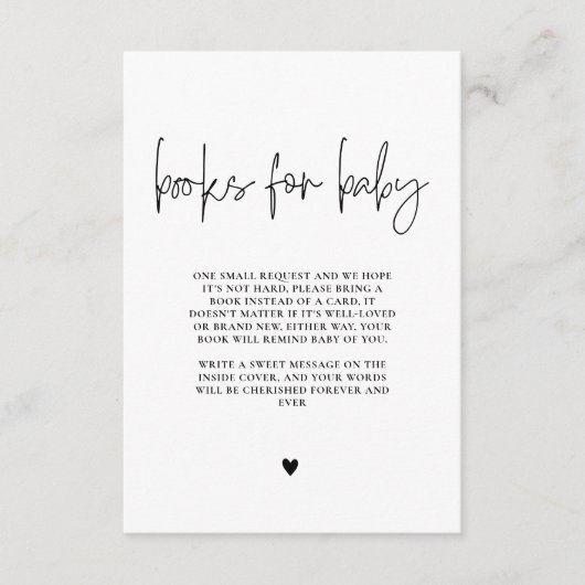 書エレガント書ベビー・赤ちゃんシャワー エンクロージャーカード (正面)