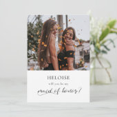 書エレガント書メイド・オブ・オーナー（花嫁付き添い人）提案カード 招待状 (スタンド正面)