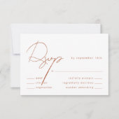 書エレガント書素朴テラコッタミール結婚ズ 出欠カード (正面)