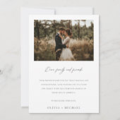 書エレガント書素朴写真結婚の サンキューカード (裏面)