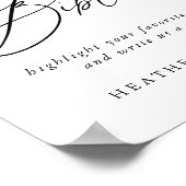 書エレガント書結婚のバイブルのゲストブックサイン ポスター (角)