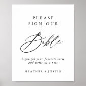 書エレガント書結婚のバイブルのゲストブックサイン ポスター (正面)