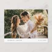 書エレガント書結婚の応答カードRSVP ポストカード (正面)