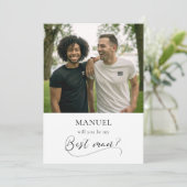 書エレガント書花婿介添人提案カード 招待状 (スタンド正面)