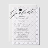 書エレガント本卒業パーティー ベラム紙招待状 (オフセット (招待状))