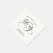 書エレガント渦巻形の書40歳の誕生日パーティー スタンダードカクテルナプキン (角)