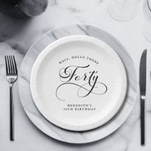 書エレガント渦巻形の書40歳の誕生日パーティー