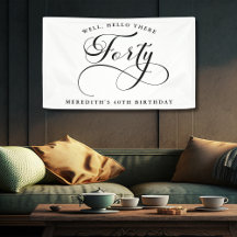 書エレガント渦巻形の書40歳の誕生日パーティー