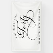 書エレガント渦巻形の書40歳の誕生日パーティー 横断幕 (縦)