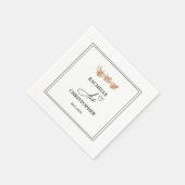 書エレガント素朴道 | Fluriishの結婚日付 スタンダードカクテルナプキン (角)