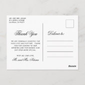 書エレガント結婚フォーマルの感謝 ポストカード (裏面)