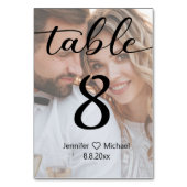 書エレガント結婚モダンの消えた写真のタブ テーブルナンバー (裏面)