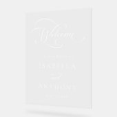 書エレガント結婚渦巻形のの歓迎 アクリルサイン (傾斜)