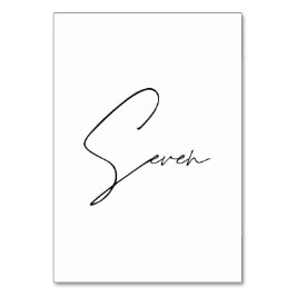 書エレガント表結婚7表 テーブルナンバー