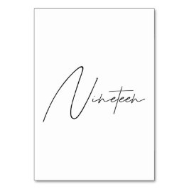 書エレガント表19結婚表 テーブルナンバー