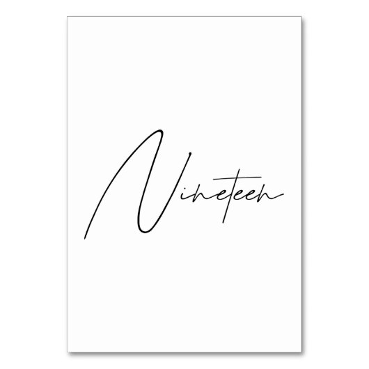 書エレガント表19結婚表 テーブルナンバー (正面)