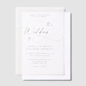 書エレガント跡が盛結婚り ベラム紙招待状 (オフセット)