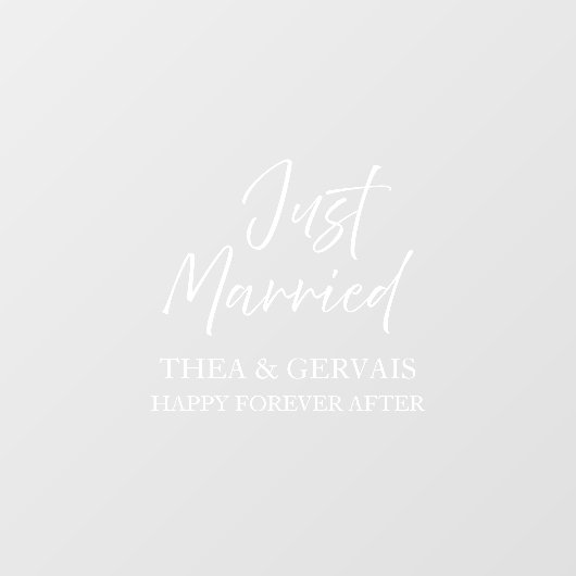 書エレガント跡たった今結婚しました結婚の ウィンドウサイン (シート)