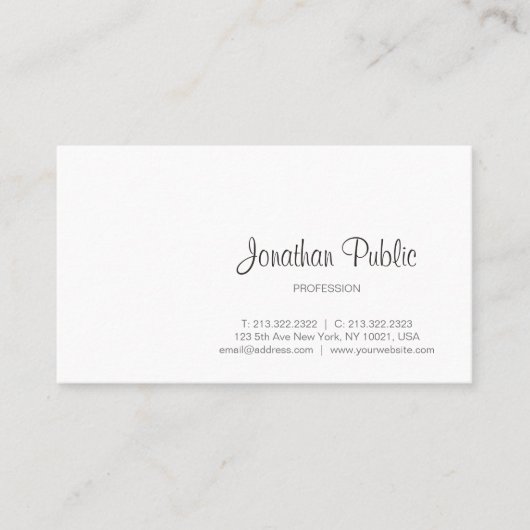 書エレガント跡のスクリプモダントプロフェッショナル 名刺 (正面)