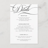 書エレガント跡のスクリプ結婚トの詳細 エンクロージャーカード (正面)