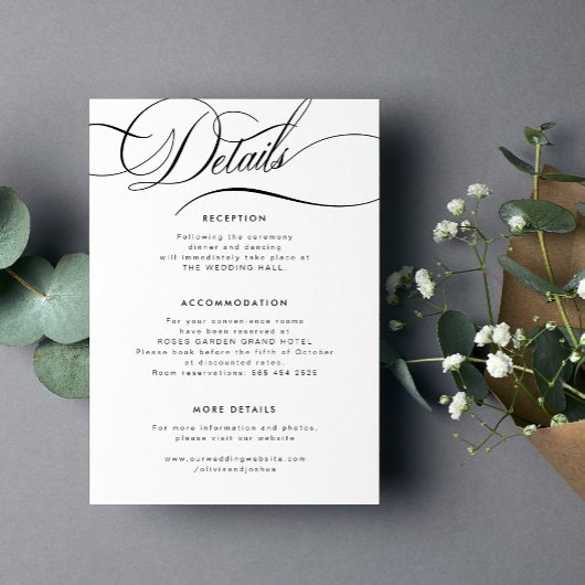 書エレガント跡のスクリプ結婚トの詳細 エンクロージャーカード