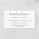 書エレガント跡のロゴビジネス写真 名刺 (裏面)