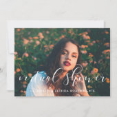 書エレガント跡の仮想ブライダルシャワー写真 招待状 (正面)