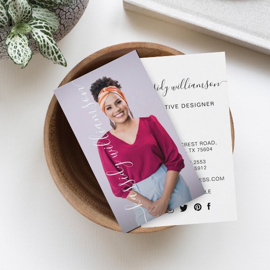 書エレガント跡の会社名と写真 名刺