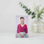 書エレガント跡の会社名と写真 名刺 (スタンド正面)