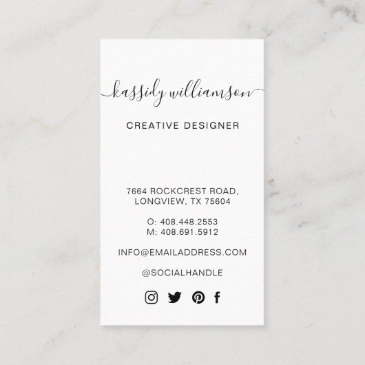 書エレガント跡の会社名と写真 名刺 (裏面)