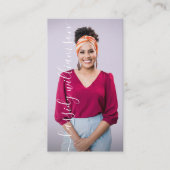 書エレガント跡の会社名と写真 名刺 (正面)