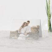 書エレガント跡の写結婚真ありがとう サンキューカード (正面)