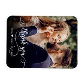 書エレガント跡の写結婚真ありがとう マグネット (横)