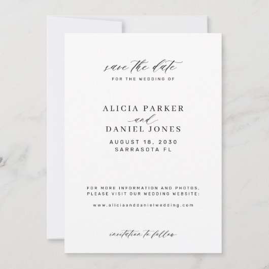 書エレガント跡の写結婚真 セーブザデート (裏面)