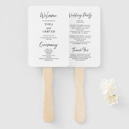 書エレガント跡の白い結婚式 プログラム ハンドファン