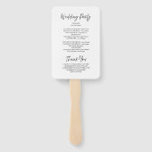 書エレガント跡の白い結婚式 プログラム ハンドファン (裏面)