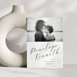 書エレガント跡の白結婚い写真 セーブザデート