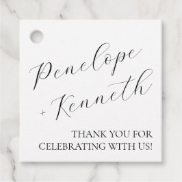 書エレガント跡の白結婚のカスタム フェイバータグ