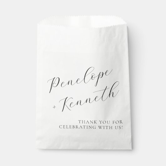 書エレガント跡の白結婚のカスタム フェイバーバッグ (正面)