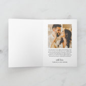 書エレガント跡の結婚写真コラージュ サンキューカード (内部)