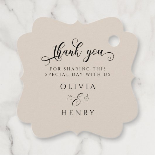 書エレガント跡の結婚台本 フェイバータグ (裏面)